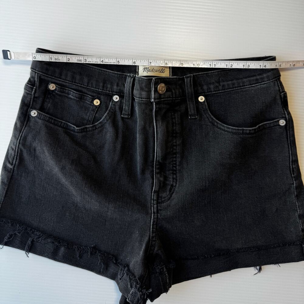 Madewell Black High Rise Denim Shorts 29 Grunge Festival Edgy Indie Sleaze Y2K - Picture 7 of 16